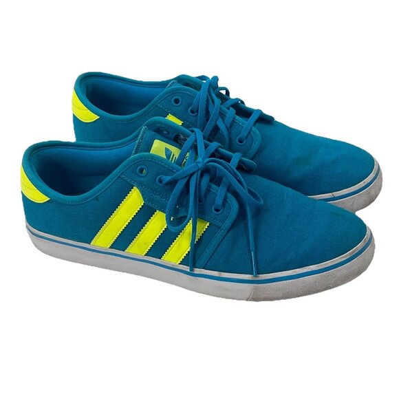 Adidas Seeley Teal Canvas Sneakers Sz Mens 10.5 Retro Skate Style - Picture 1 of 8